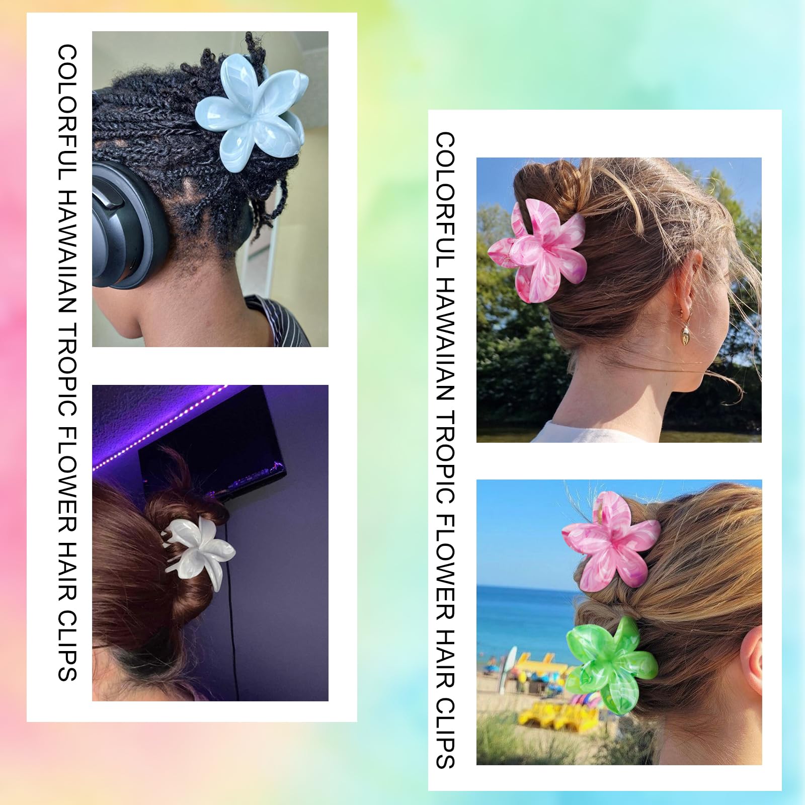 Unique Texture Flowers Hairclips NIBOLOG Frosted Texture Hair Claw Flower Decor Thick Thin  main image 2