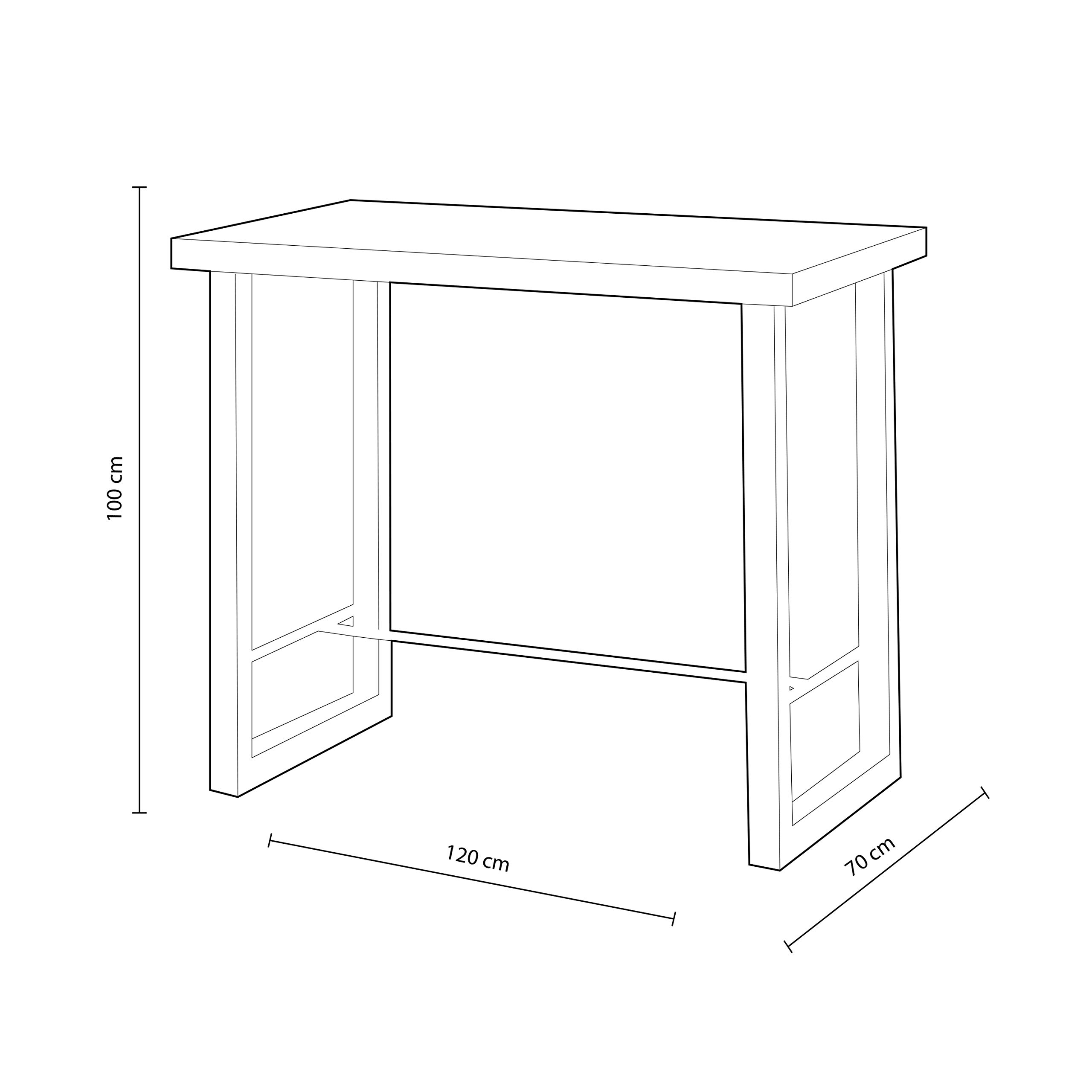 Adec Group duehome | Loft, Mesa Alta de Cocina, Mesa de Bar, Barra, Mesa Contract, Color Roble Salvaje y Negro Medidas: 120 cm (Ancho) x 70 cm (Fondo) x 100 cm (Alto)