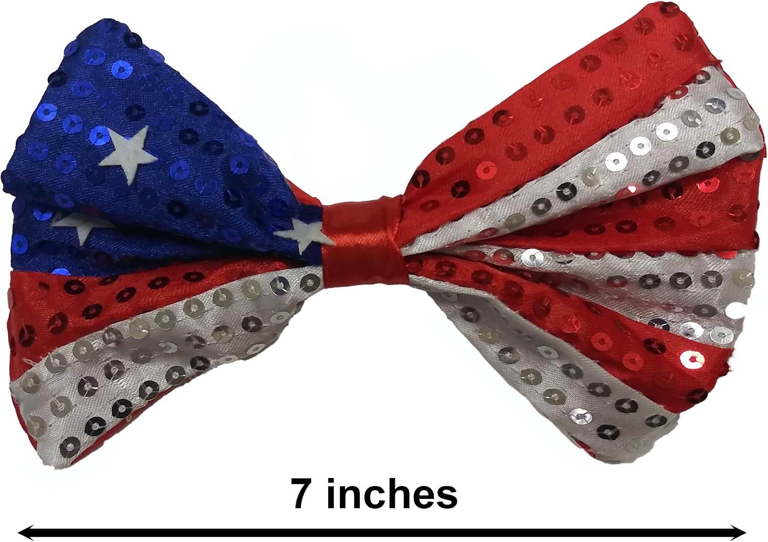 Rubies Forum Novelties Patriotic Flag Sequin Bow Tie, Red/White/Blue