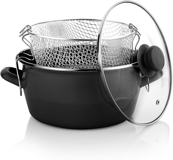 Schäfer Fry Çıtır Kızartma Tenceresi 22 Cm-3 Parça-Siyah