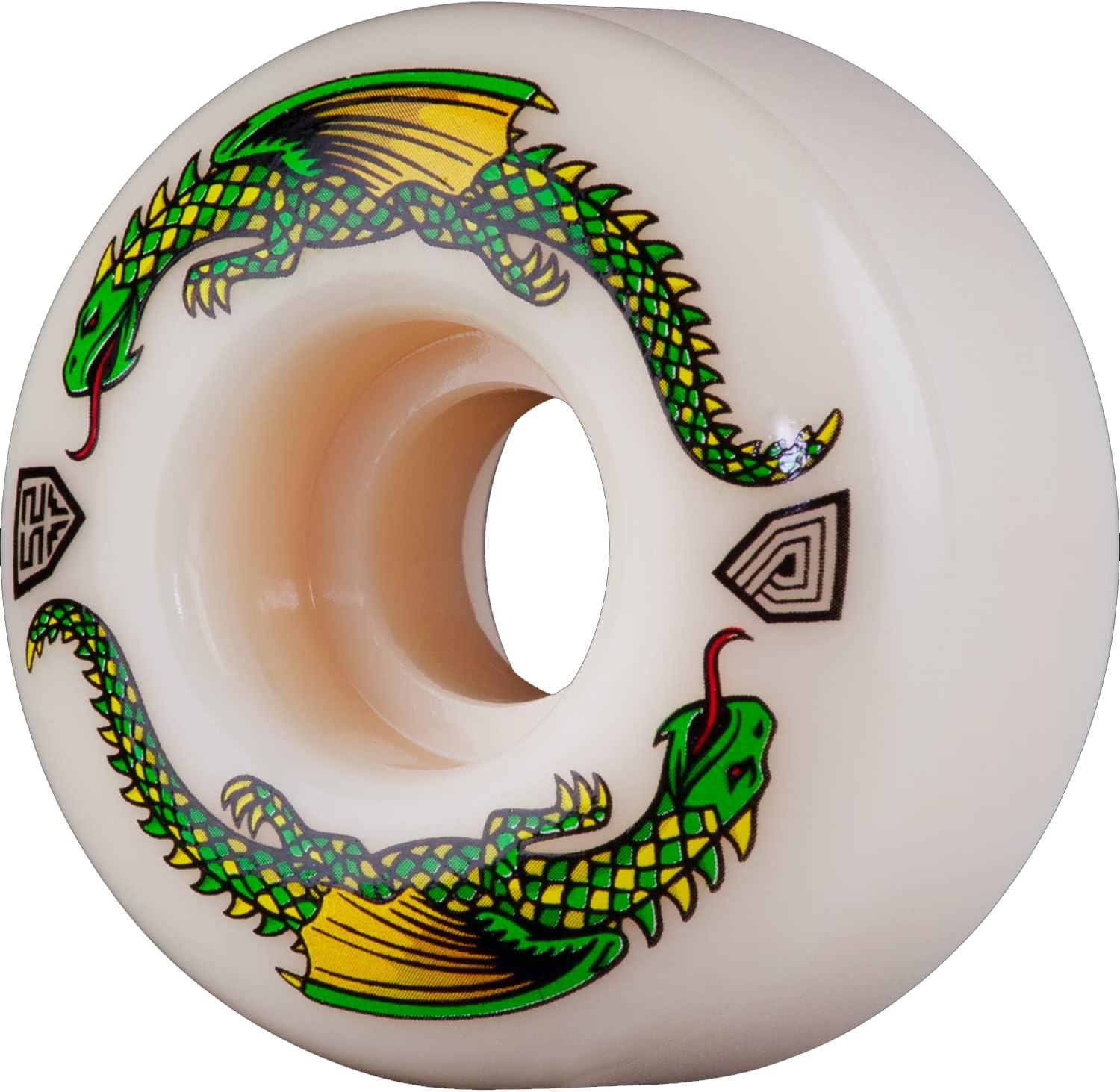 Powell Peralt.a DF Green Dragon 52/31mm 93a White Skateboard Wheels (Set of 4)