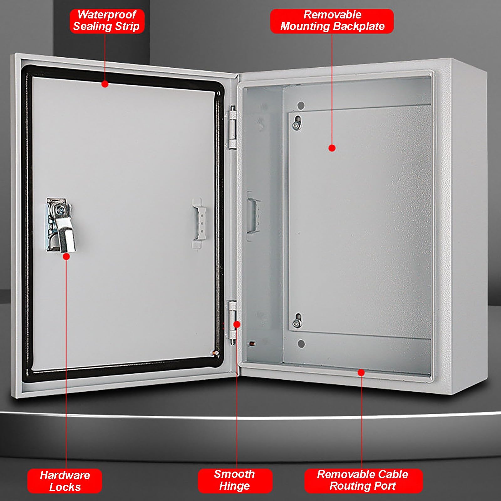 Armario Electrico de Acero Laminado en Frío, Caja Estanca Exterior Electrica, Cuadro Electrico IP40, Superficie con Recubrimiento Electrostático en Polvo(25x30x14cm/10x12x6in)
