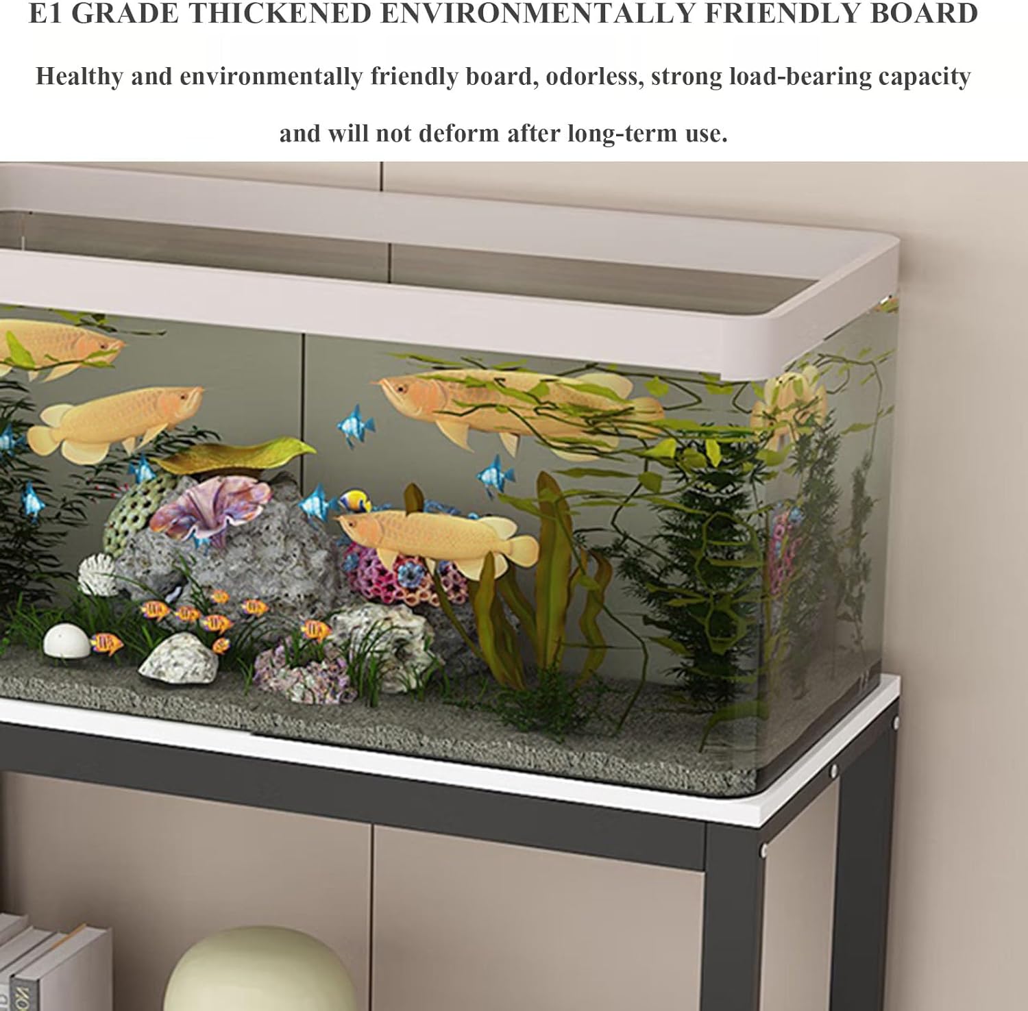 Fish Tank Stand Shelf - Heavy Duty Metal Aquarium Stand - Breeder Tank Turtle Reptile Terrariums Stand Rack Aquarium Stand for Fish Tank Accessories Storage,1100LBS Capacity