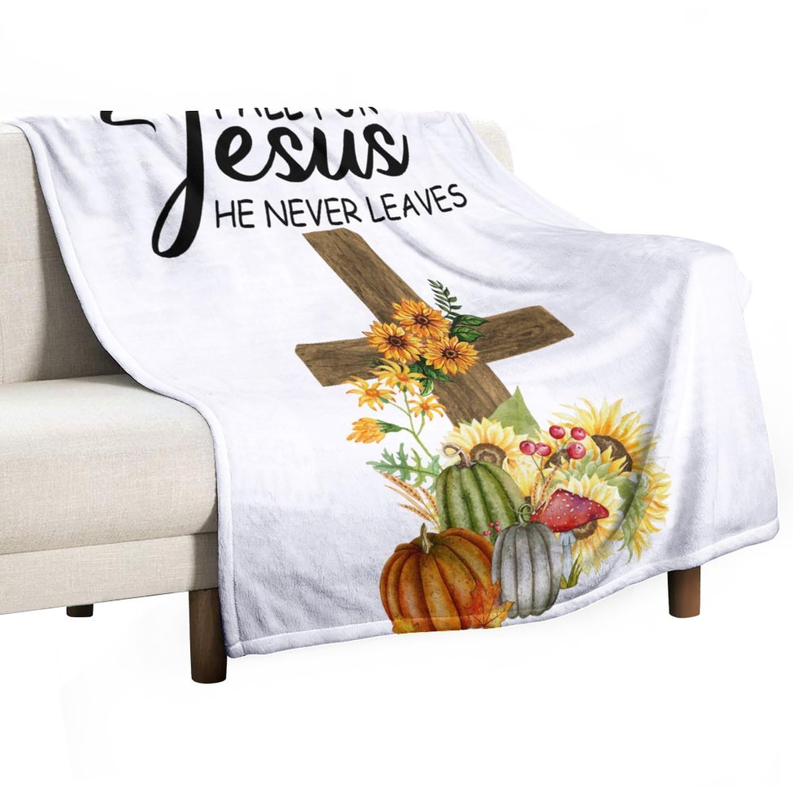 Couverture polaire Fall for Jesus pour camping voyage et soirée cocooning