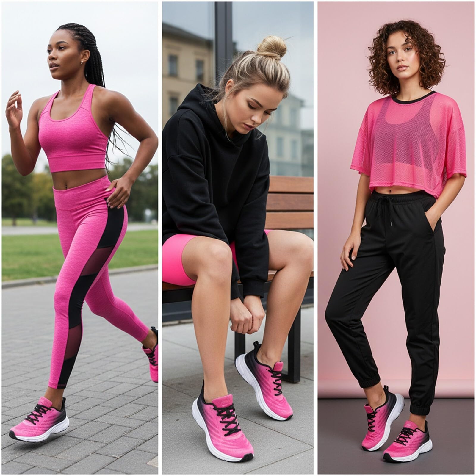 Scarpe da ginnastica da donna in rete traspirante, da tennis, corsa, scarpe casual da passeggio per palestra, viaggi, lavoro e allenamento