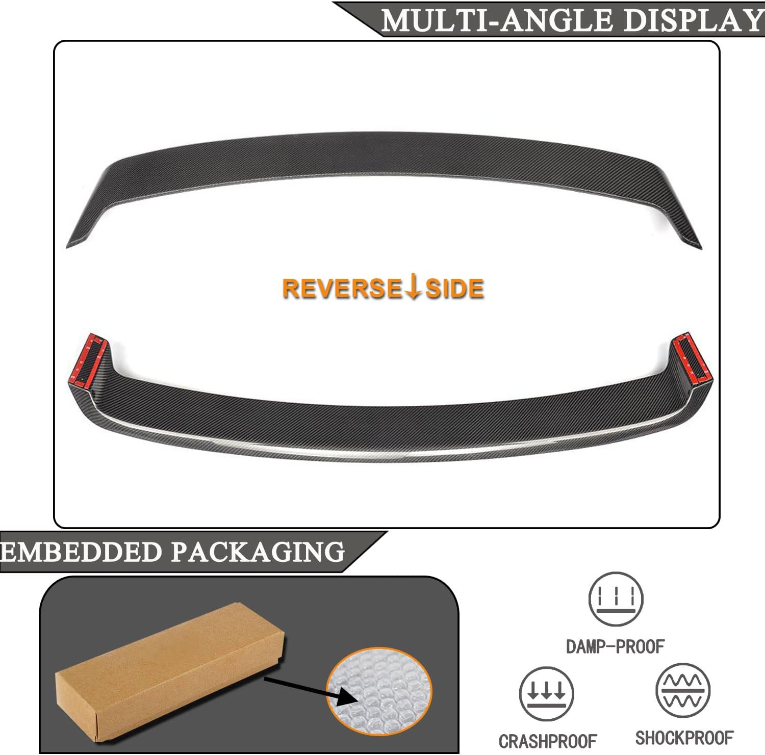 MCARCAR KIT Carbon Fiber Roof Spoiler for BMW X6 F16 /6M F86 2015-2018 Rear Roof Window Spoiler Rear Top Wing Lip Factory Outlet