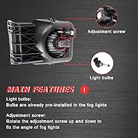 Vista 5 de A ABIGAIL Faros antiniebla de repuesto para luces de conducción para 2003-2006 GMC Sierra 1500 2500 3500 con bombillas halógenas H10 12V 45W y kit