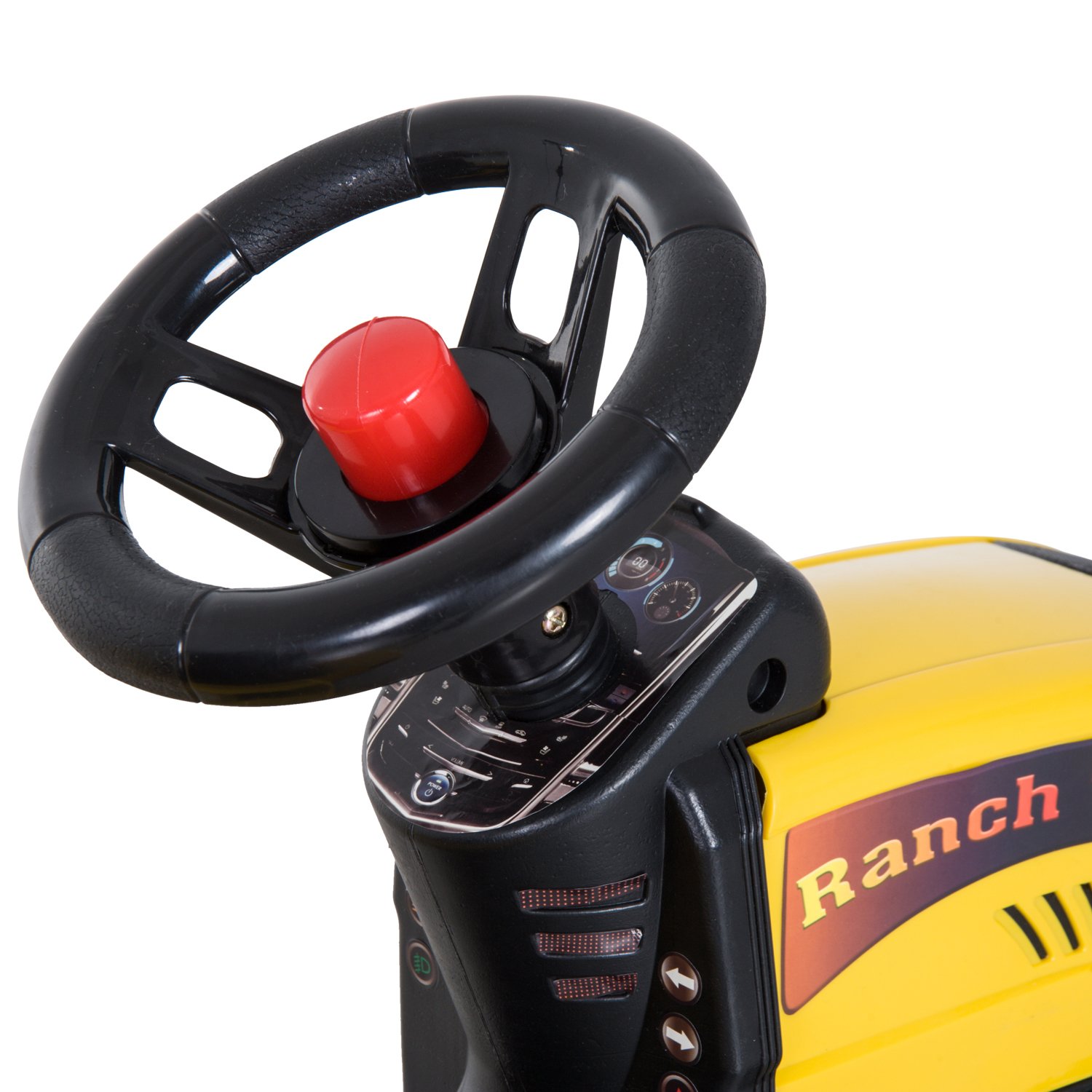 HOMCOM Trettraktor mit Anhänger Tretauto ab 3 Jahre 133 x 42 x 51 cm Gelb | Traktor mit Anhänger, Spielzeug Kinder