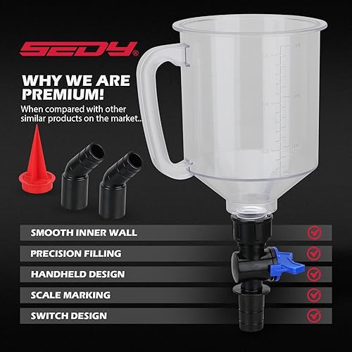 Miniatura 5 de Kit de embudo de aceite de motor de 18 piezas, juego de embudo de aceite automotriz de 1.59 QT1.5L con 12 adaptadores, codo, pantalla de flecha y