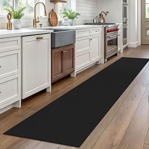 Vista 302 de EARTHALL - Tapete tejido lavable con parte trasera de goma, tapete trenzado de algodón antideslizante para interiores para entrada, pasillo, cocina