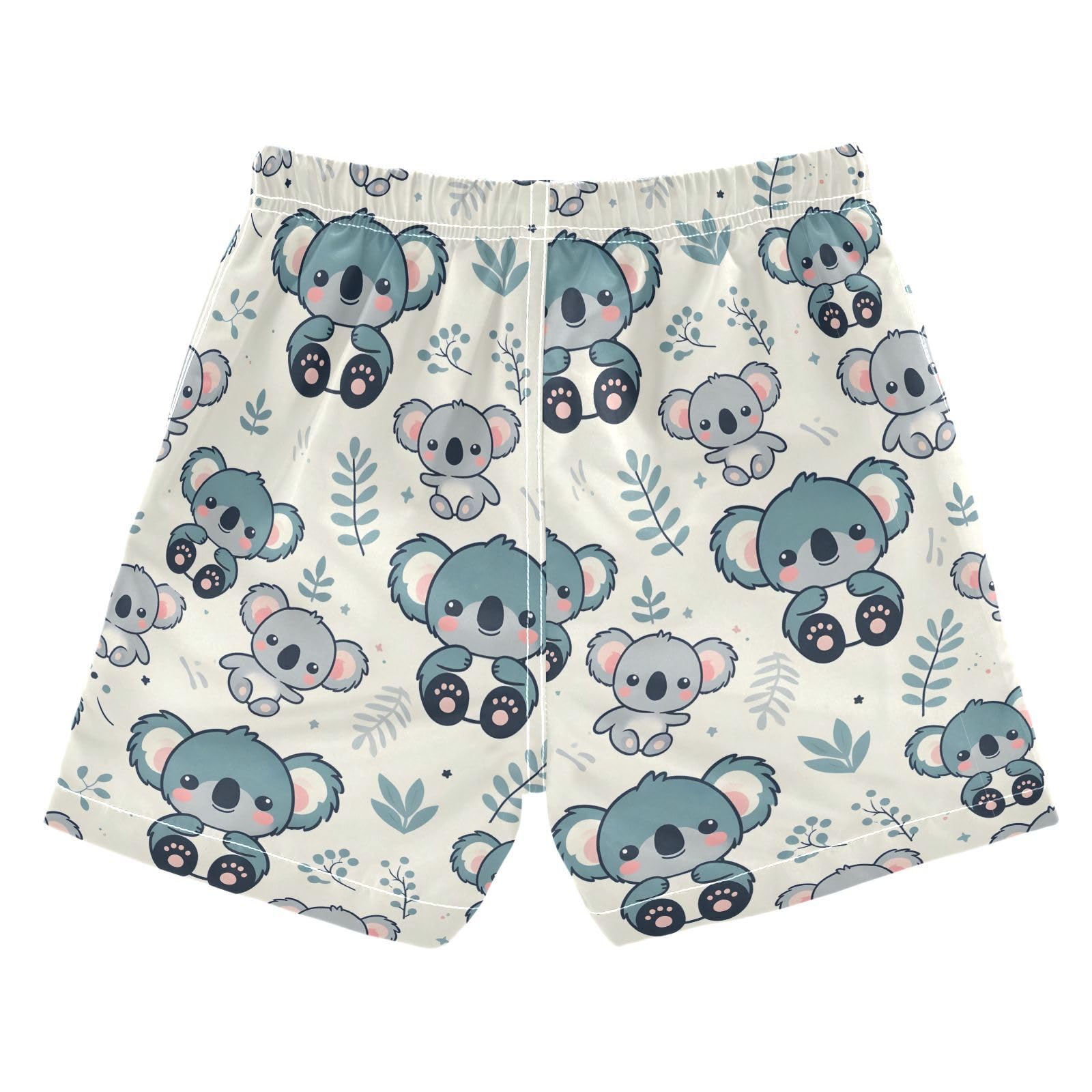 ALAZA Cute Koala Bear Leaves Boys' Swim Trunks Beach Shorts Quick Dry Swimsuit 5T