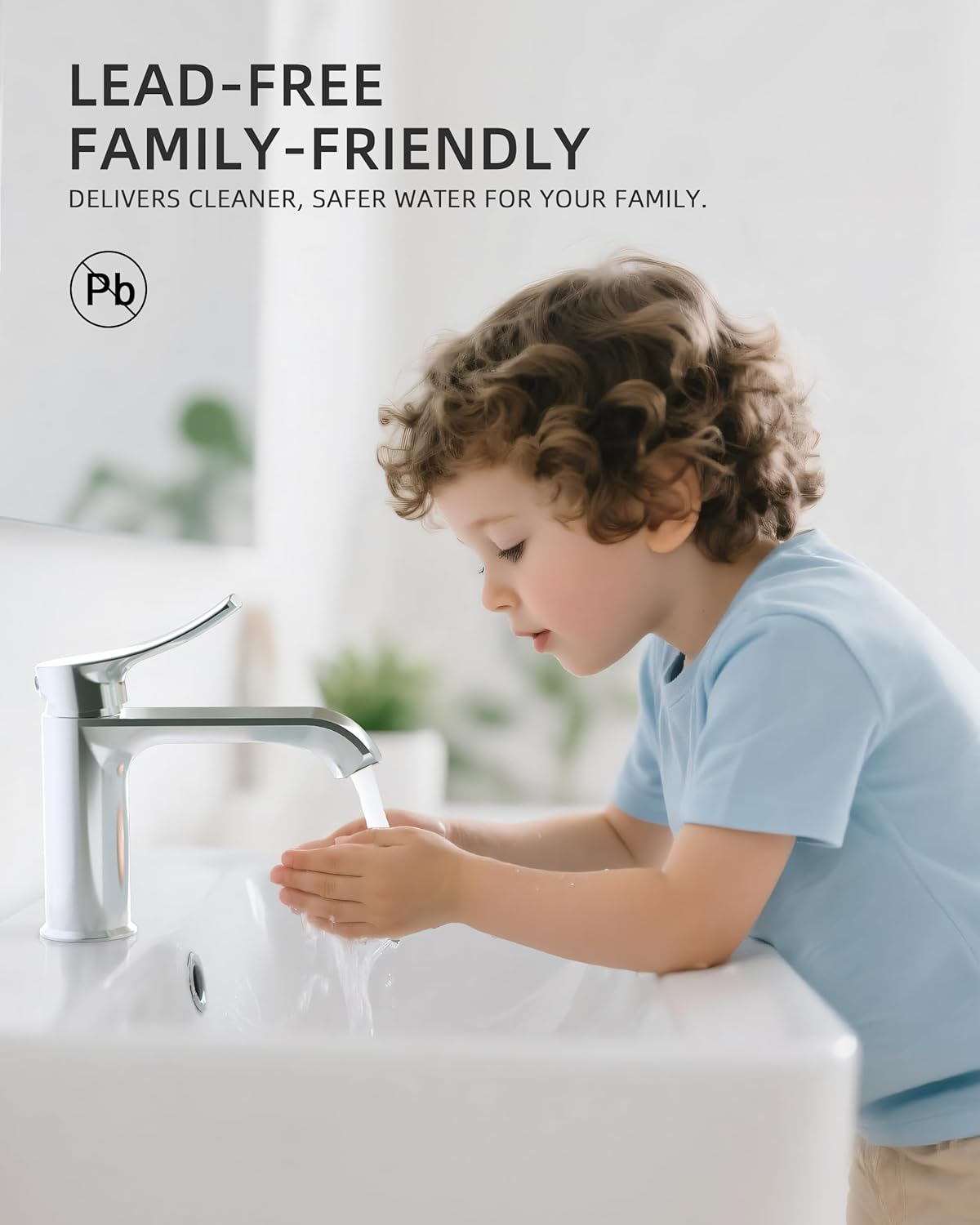 BELZ Chrome Bathroom Faucet 1 Hole, Modern Vanity Faucet for Bathroom Sink, Lead-Free Single Handle Basin Faucet with Pop-up Drain - Image 3