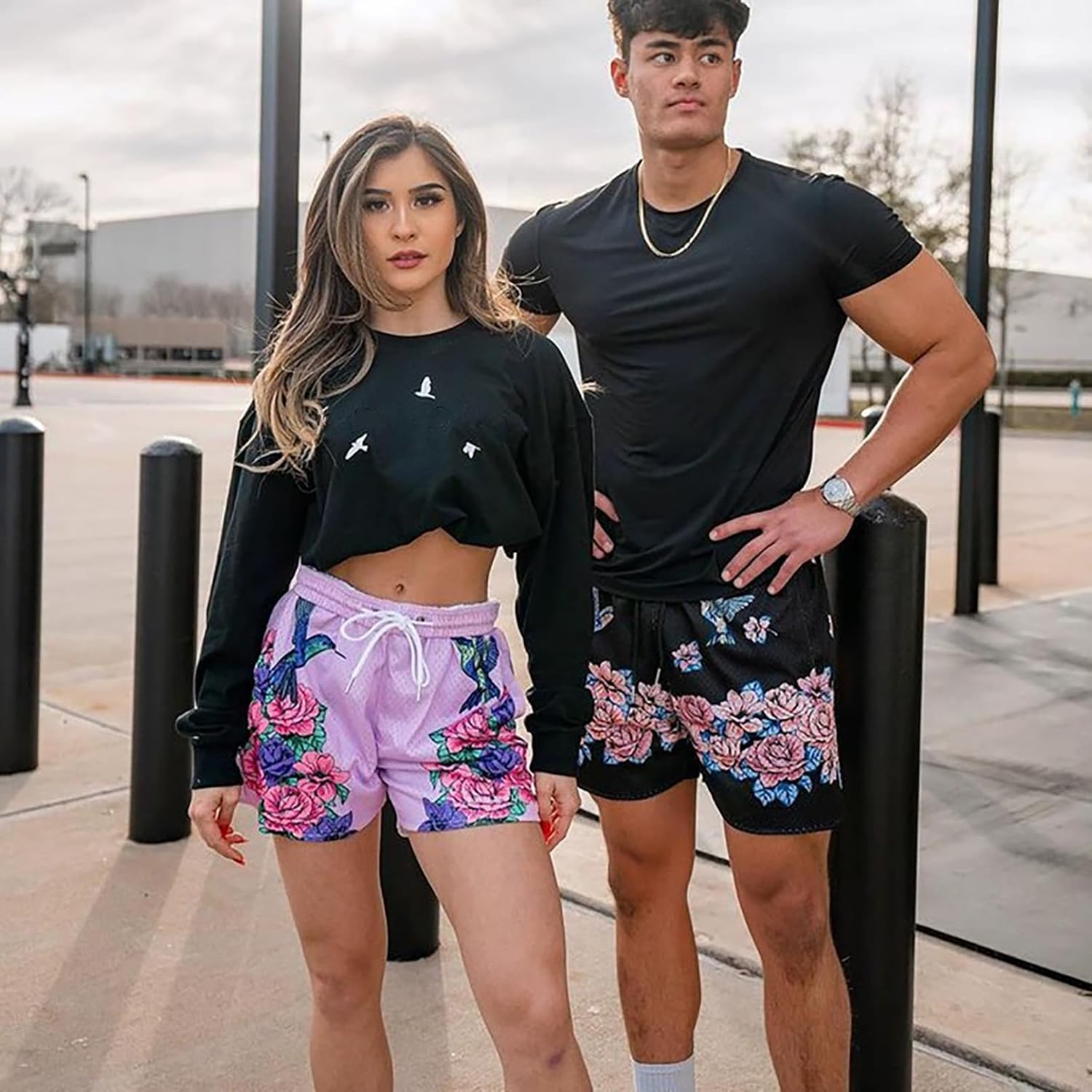 BOOMLEMON Mens Mesh Graphic Print Shorts Casual Fashion Cool Shorts Retro Active Gym Streetwear Short Pants - Image 6