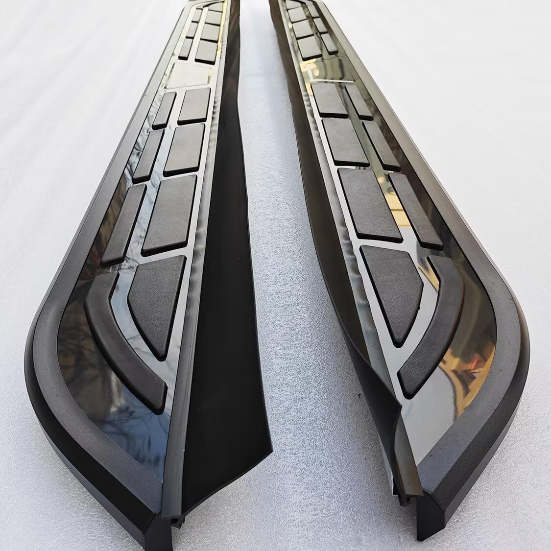 Estribos para VW AMAROK 2023-2026, 2 escalones laterales fijos de aluminio (con soporte) | Kit atornillado sin taladro | Accesorios para tablero de riel SUV para proyectos de bricolaje, negro (1 juego