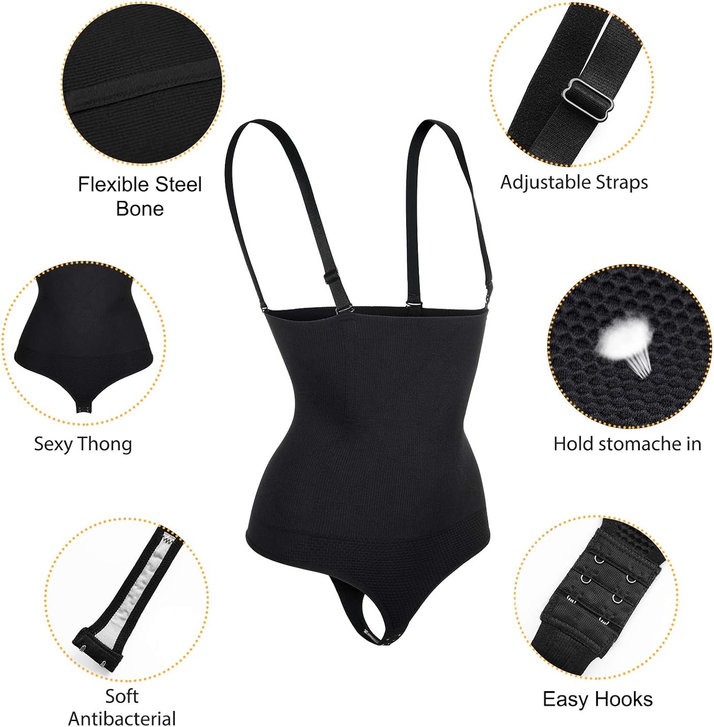 Nebility Women Waist Trainer Shapewear Thong Bodysuit Seamless Tummy Control Panty Faja Open Bust Body Shaper at  Women’s Clothing store