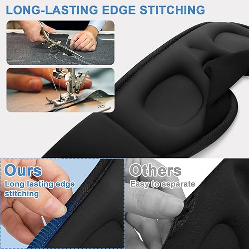 Miniatura 5 de RIWISLL Máscara para dormir, máscara de ojos súper suave para dormir, 100% bloqueo mejorado, máscaras ligeras para dormir para mujeres con correa