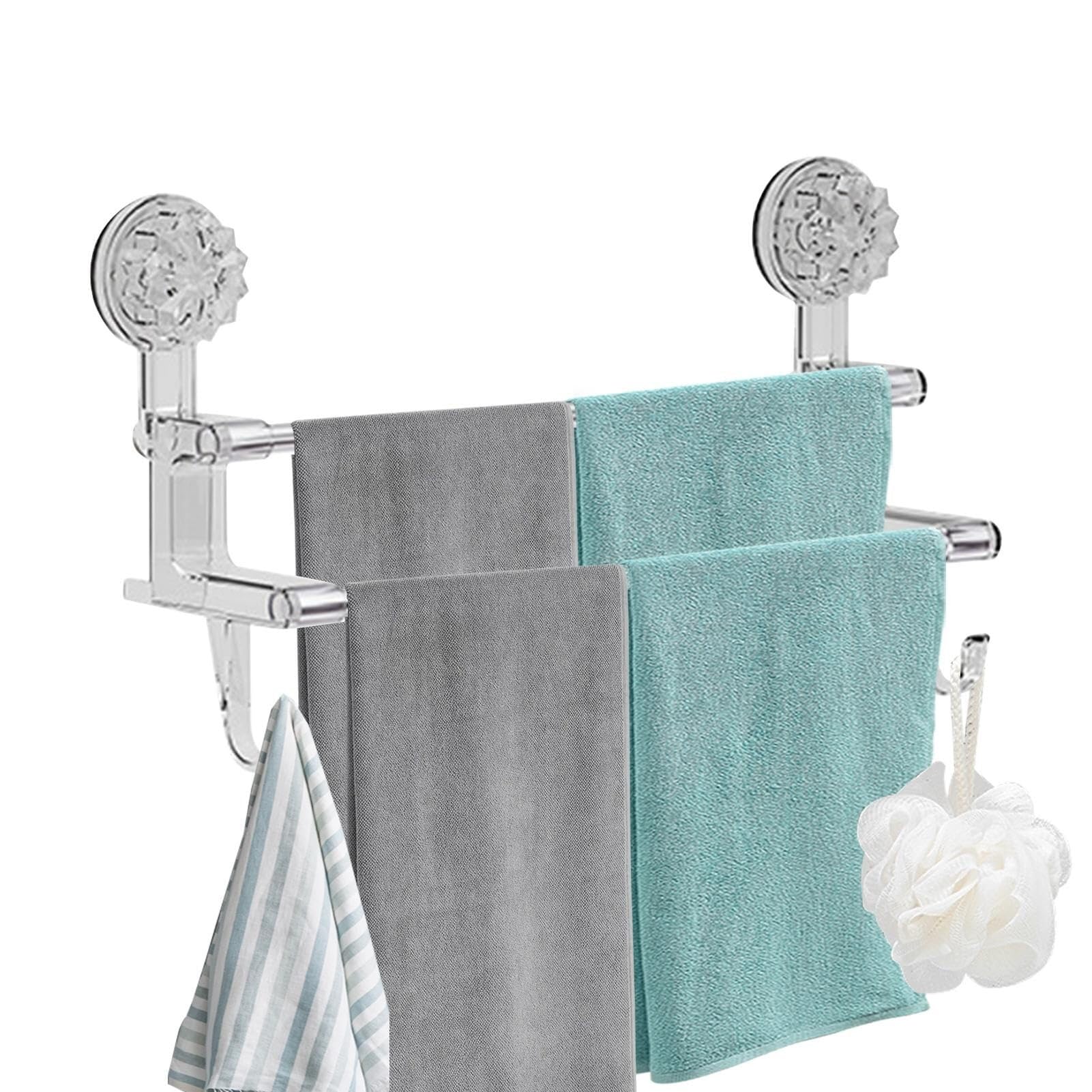 Porte-serviettes à ventouse mural amovible pour cabine de douche en verre