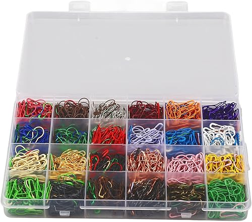 Miniatura 6 de Fydun 24 Colors Gourd Shape Pins 1200Pcs Iron Safety Pins for Clothing Blanket Marking Label Pins Wide Range of Uses