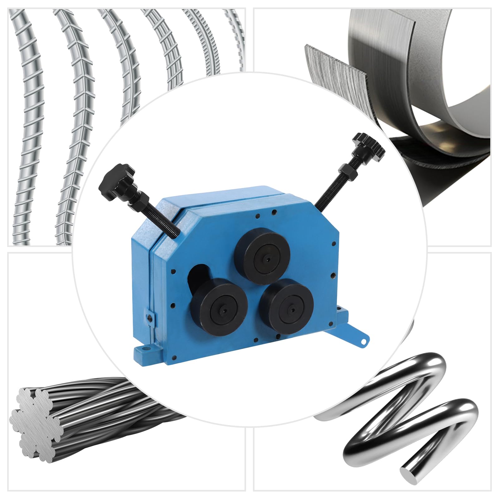 Rohrbiegemaschine,3in1 Rohrbiegemaschine Biegewinkel bis 360°Manuelle Metallbiegemaschine Betriebsart Manuell,Biegemaschine Rohre zum Biegen von Stahlplatten, Flachstahl und Rundstahl