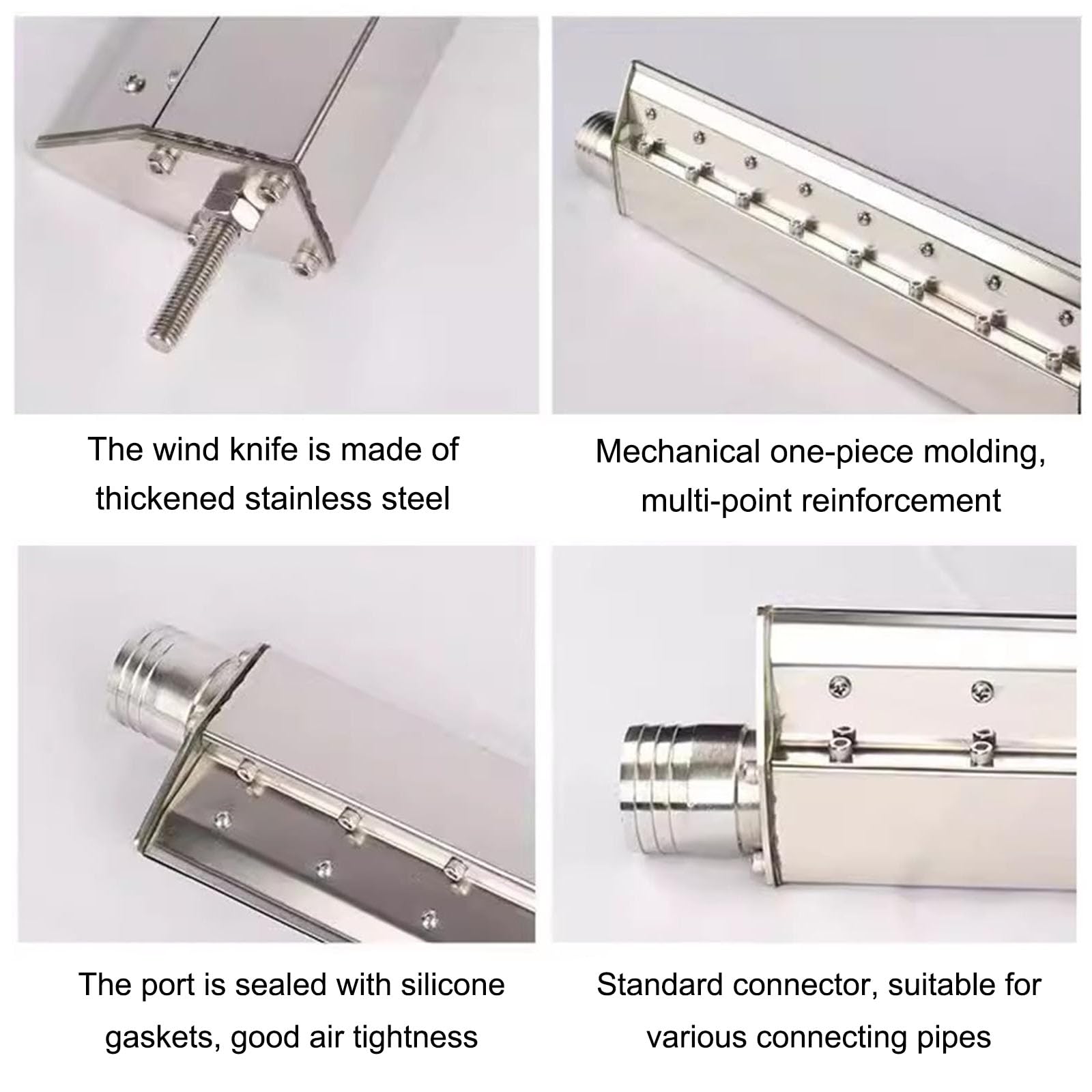 Soplador de cuchillo de aire de acero inoxidable 304, 0.1-3 mm, espacio de salida de aire ajustable, para línea de producción industrial, soplado de polvo, uso con compresor de aire, 300 mm