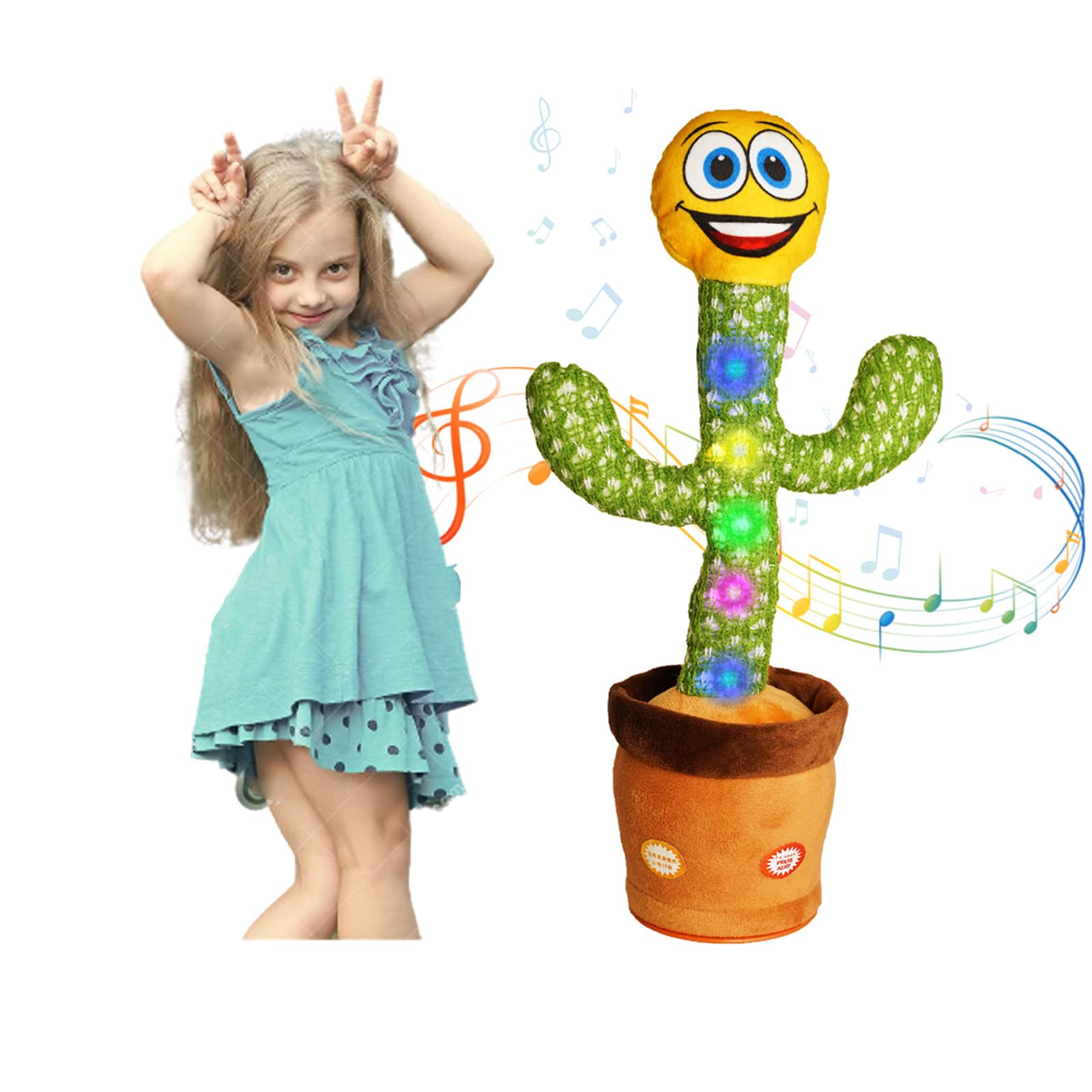 Dancing Cactus, Talking Cactus Toy, Cactus Plush, Repeat What You Say, Dancing cactus Toy for Kids & Home Decoration,Plush Toy, Doll, Kids toy, Toy, Christmas toys, USB Rechargeable Battery