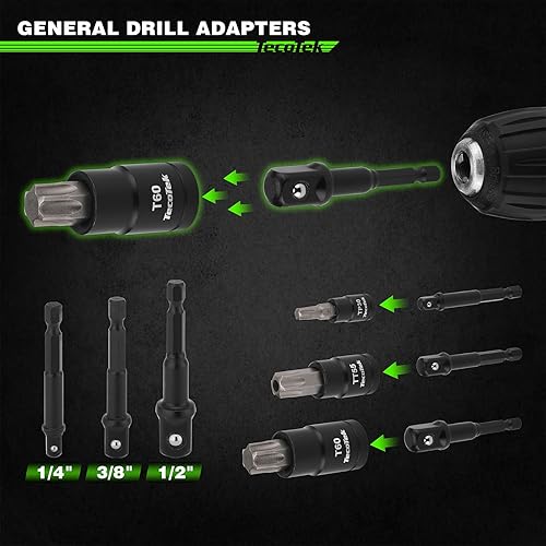 Miniatura 4 de Juego de 67 piezas Master Torx Bit Socket y Torx Externo, 14", 38" y 12" Drive, acero S2 y Cr-V, E4 - E24, T6 - T70, TT6 - TT70, TP8 - TP60, incluye