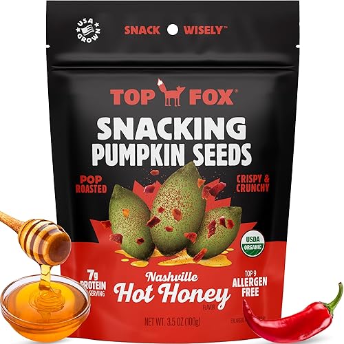 Miniatura 11 de Top Fox Snacks Semillas de calabaza para comer (sal rosa del Himalaya, 3.5 oz – paquete de 6 unidades) - Snacks sin gluten, snacks de proteína