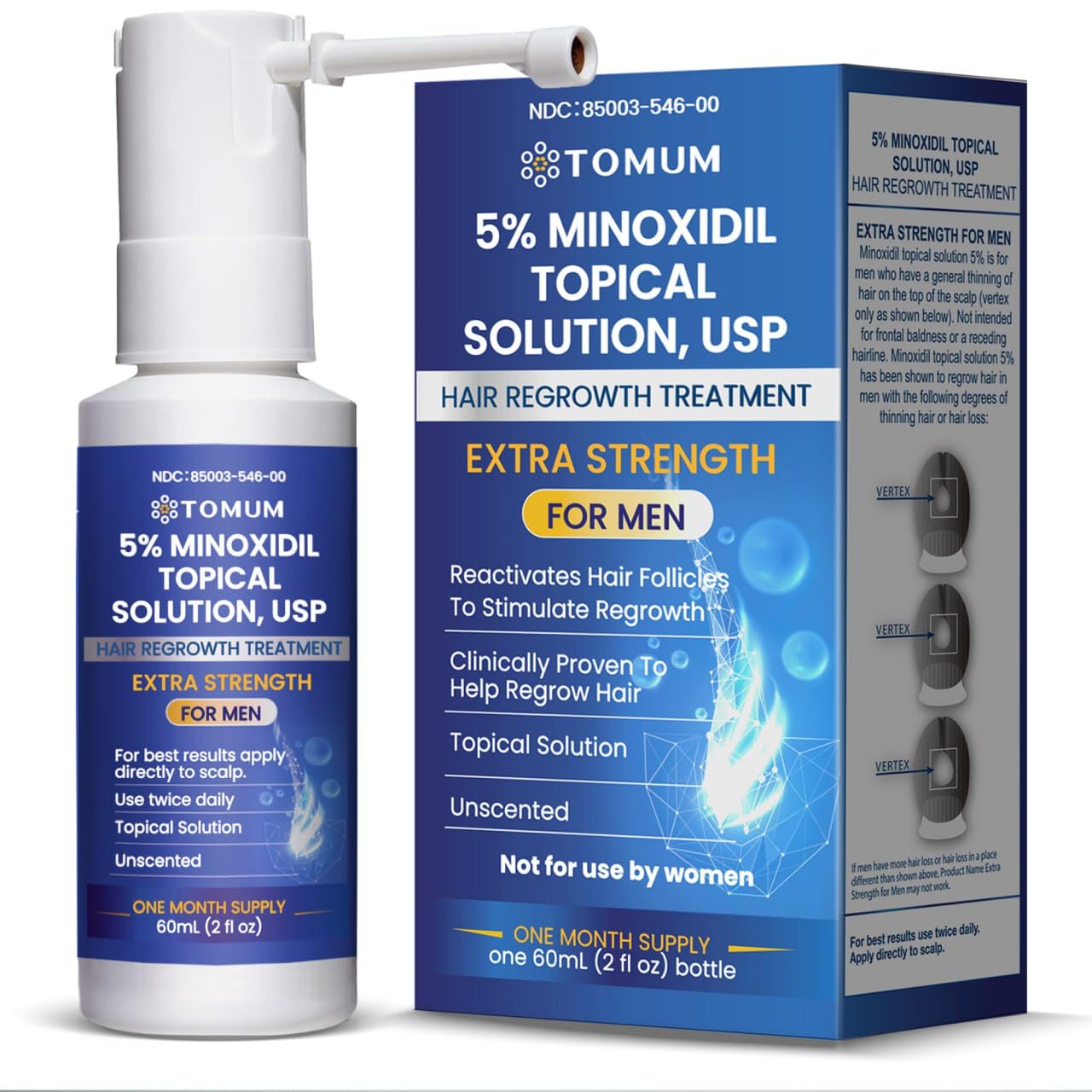 Mens 5 Minoxidil Hair Growth Extra Strength Minoxidil Spray Hair Regrowth Treatment Serum Stop Hair Thinning and Hair