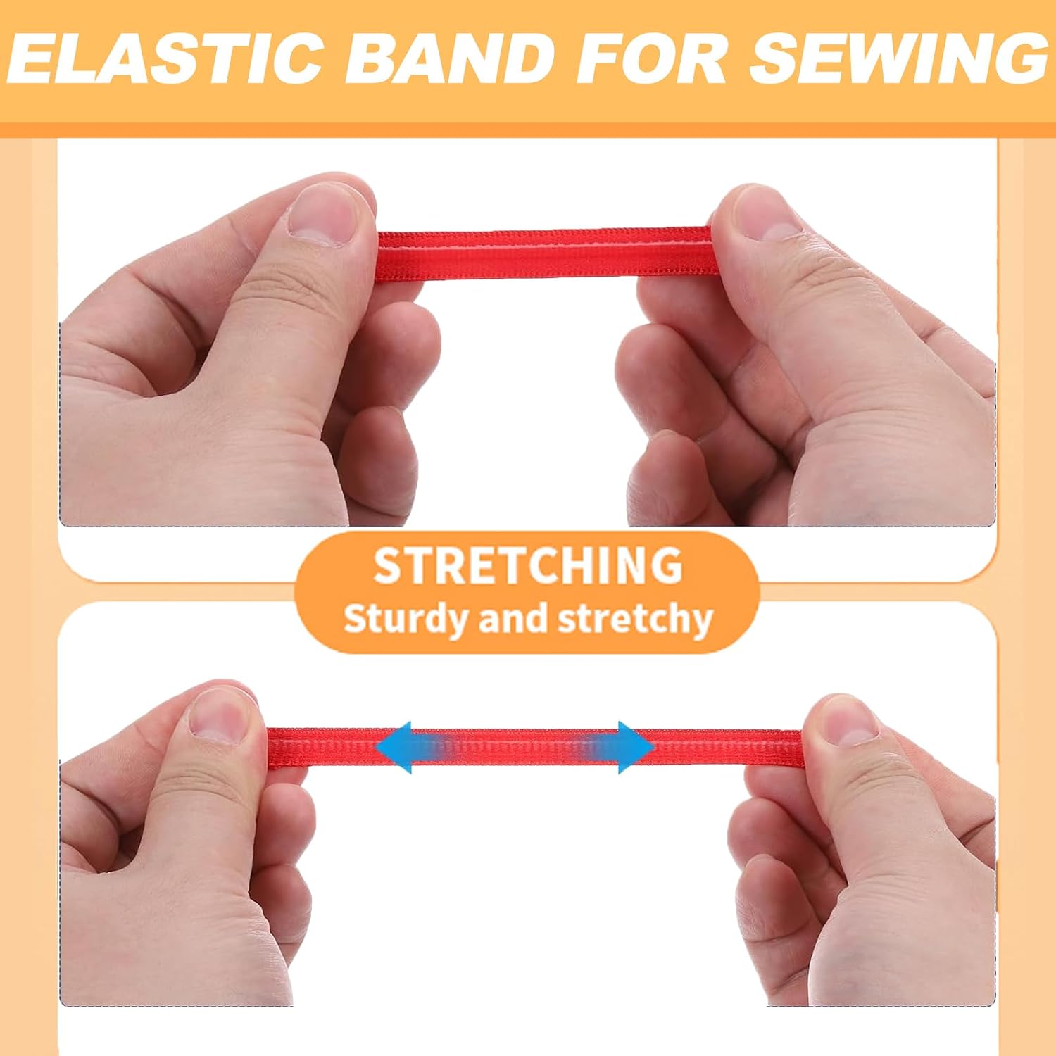 AUNHIRU Multicolor Silicone Elastic Gripper Tape-10mm Stretch Non Slip Gripper Elastic for Garment, 5 Yards a Piece (Natural)