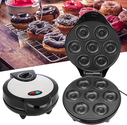 Miniatura 7 de Mini máquina de donas, 7 donas para familias con desayuno, aperitivos y postres, 1000 vatios
