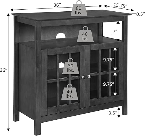 Miniatura 3 de Convenience Concepts Big Sur Highboy - Soporte para TV con armarios de almacenamiento, abedul sintético
