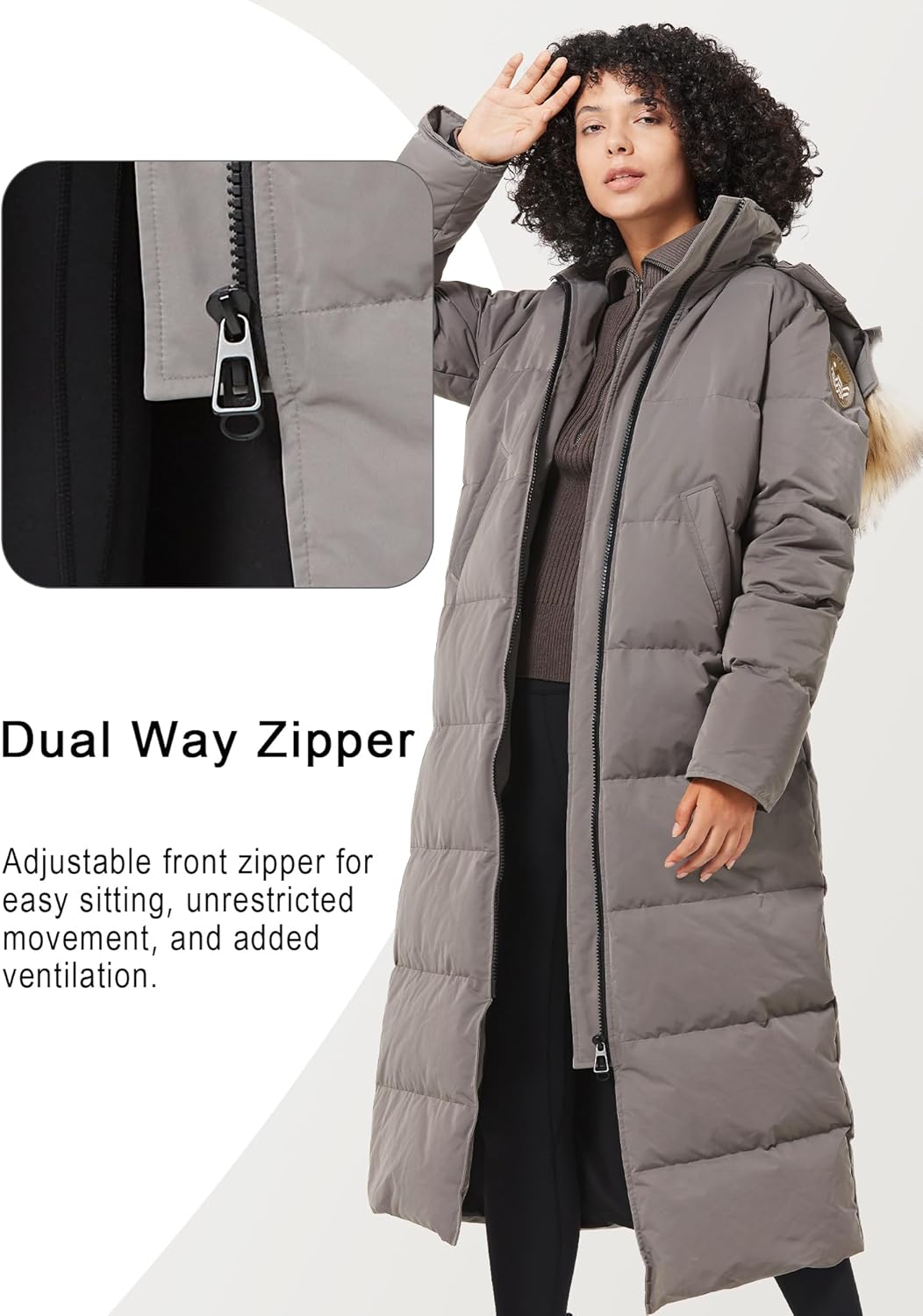 Fitouch Women's Waukee Long Down Coat Parka Jacket | 750+ Fill Power | Full-Length - Image 12