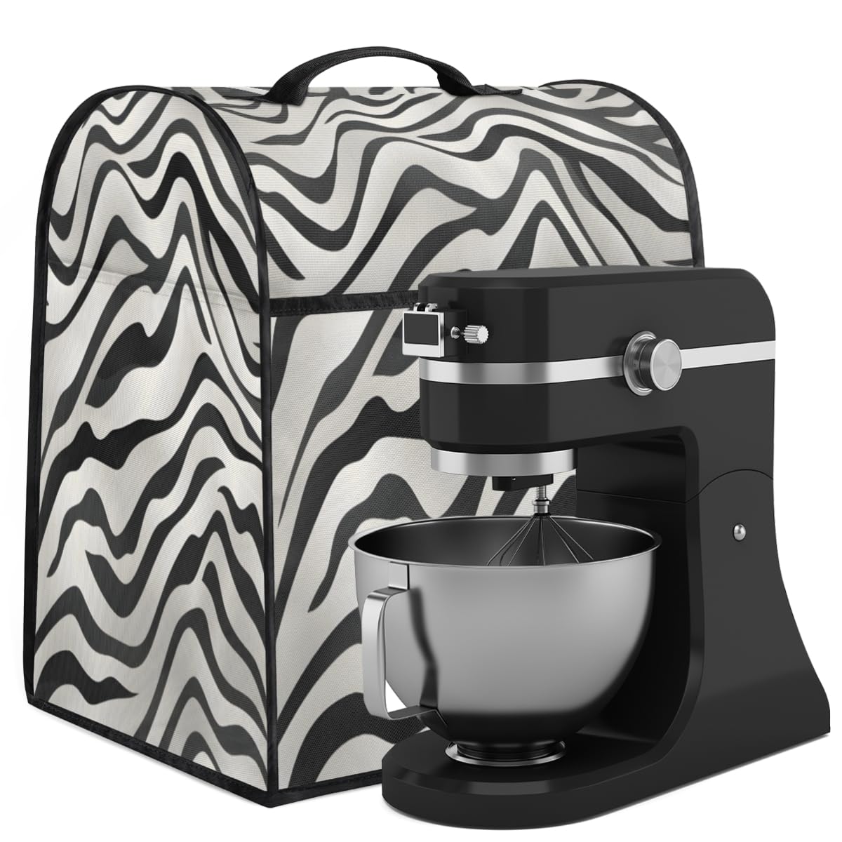 Coffee Maker Cover Zebra Print Animal Kitchen Appliance Covers Small Appliance Covers Blender Cover Juicer Cover Dust Covers for Kitchen Appliances with Top Handle and Pockets,Washable,B438