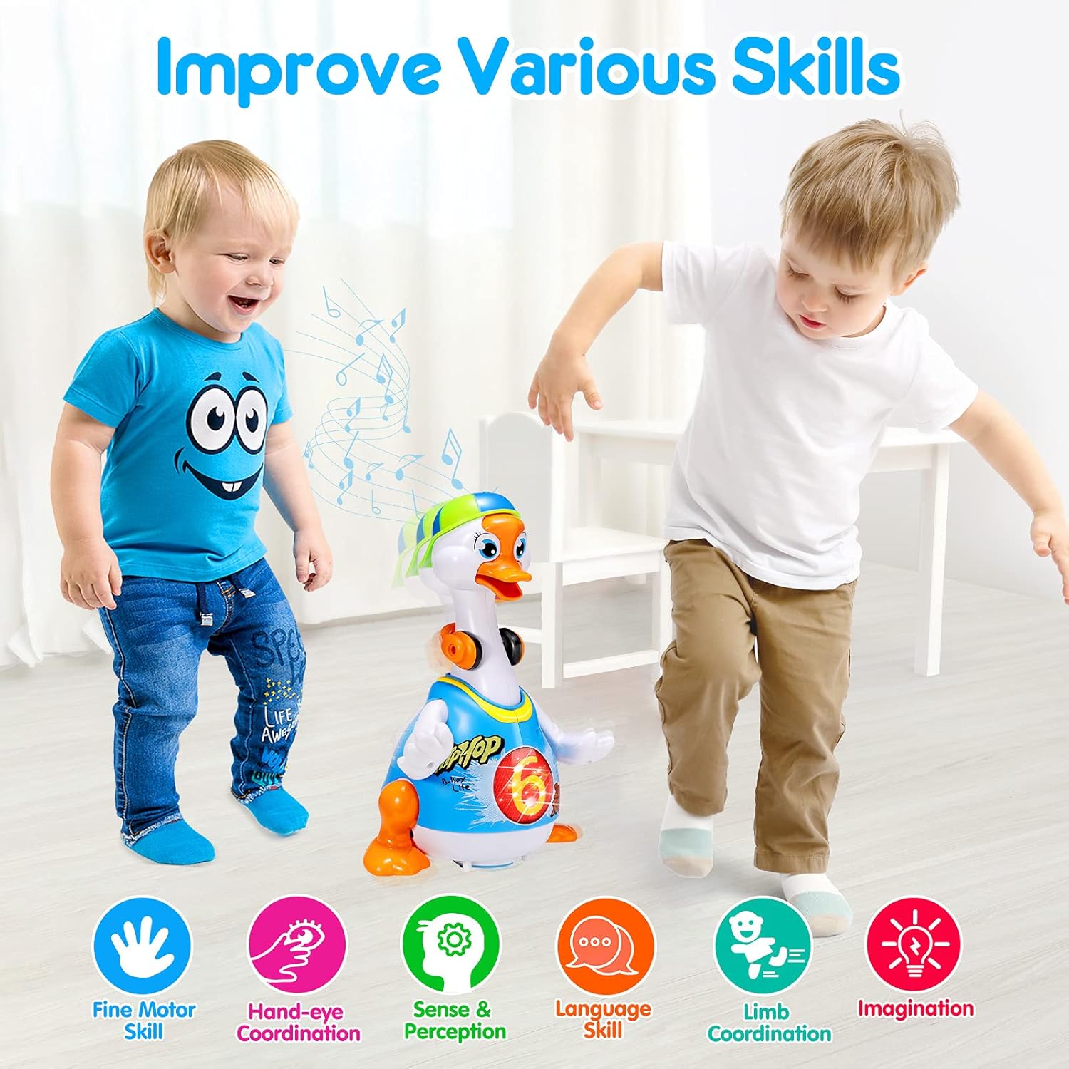 OCATO Baby Toys 12-18 Months Crawling Infant Toys Baby Musical Toys for Toddlers 1-3 Dancing Walking Swing Goose Toy Educational Interactive Light-up Gifts Toys for 1 2 3 4 5 Year Old Boys Girls Kids : Toys & Games