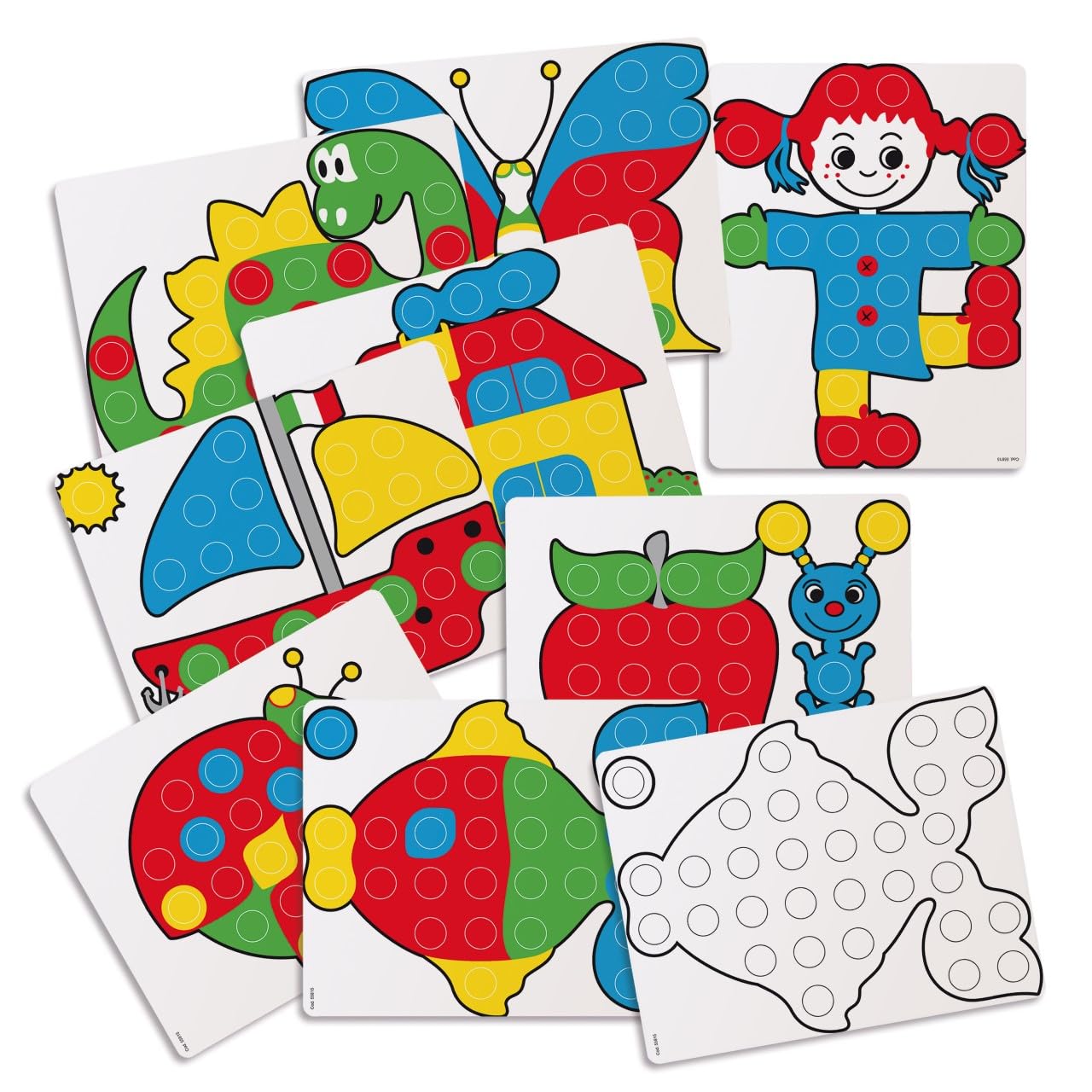Quercetti Fantacolor Junior 48 Mosaique Enfant 3D à Gros Boutons, Valisette Portable, Jeu 3 Ans
