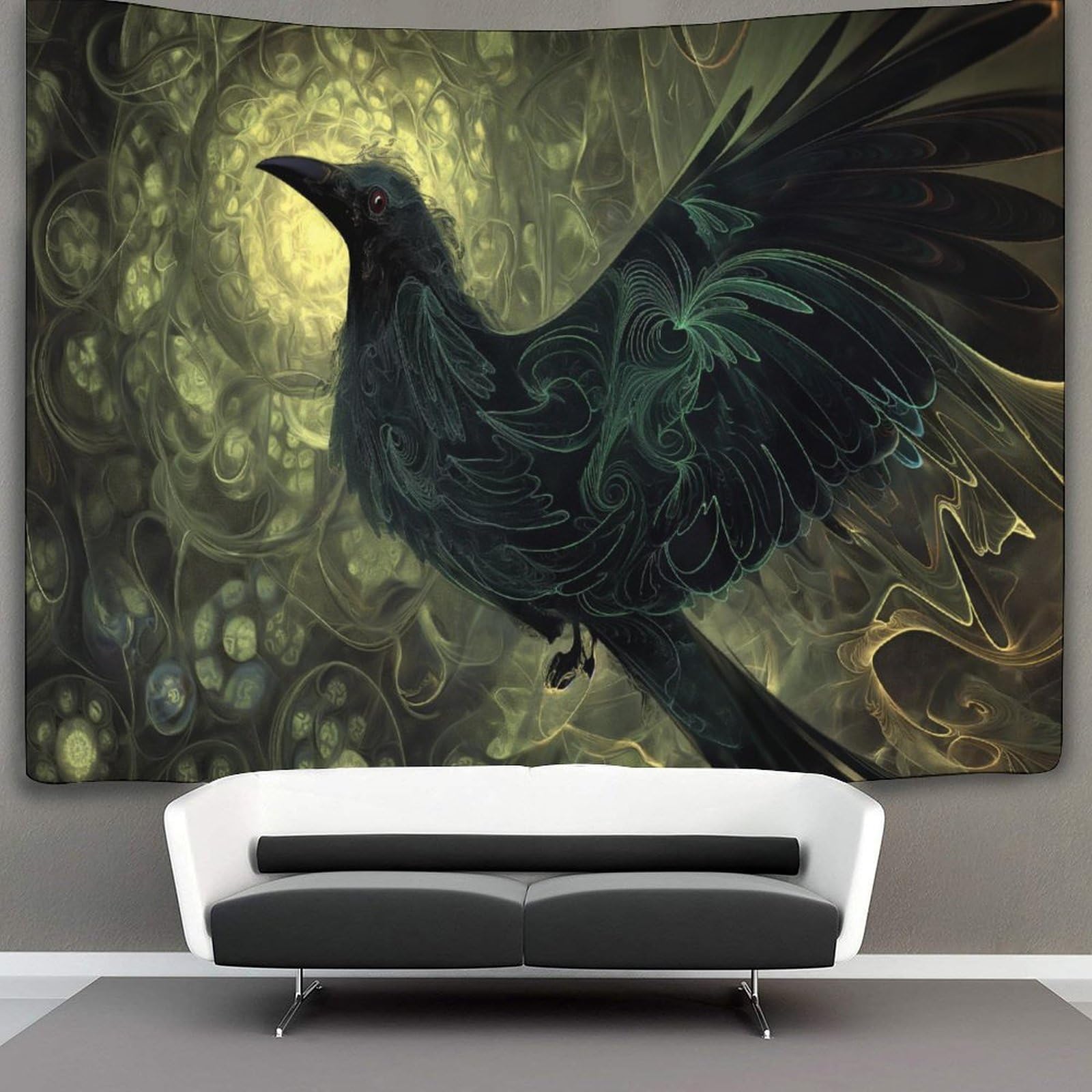 kaiyun BlaMystic Black Bird Tapestry Holidays Wall Hanging Bedroom Home Decor 70cmx100cm