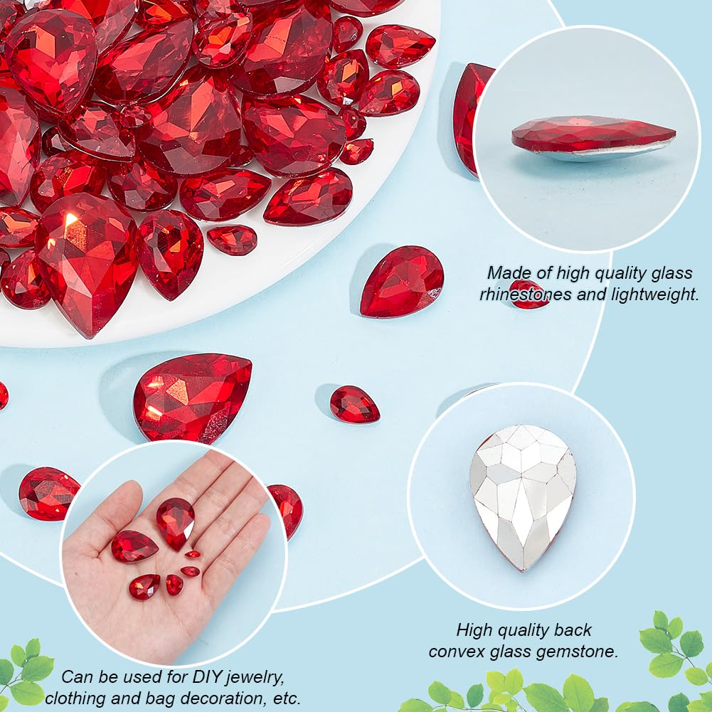 94 Strasssteine Mit Spitzer Rückseite – 6 Größen, Glas‑Strass In AB‑Farbe, Für Schmuck & Deko