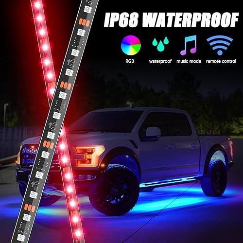 Miniatura 2 de 6 tiras de luces de neón subterráneas, luces LED de persecución multicolor, modos de música y sonido, kit de luz subterránea impermeable de 12 V