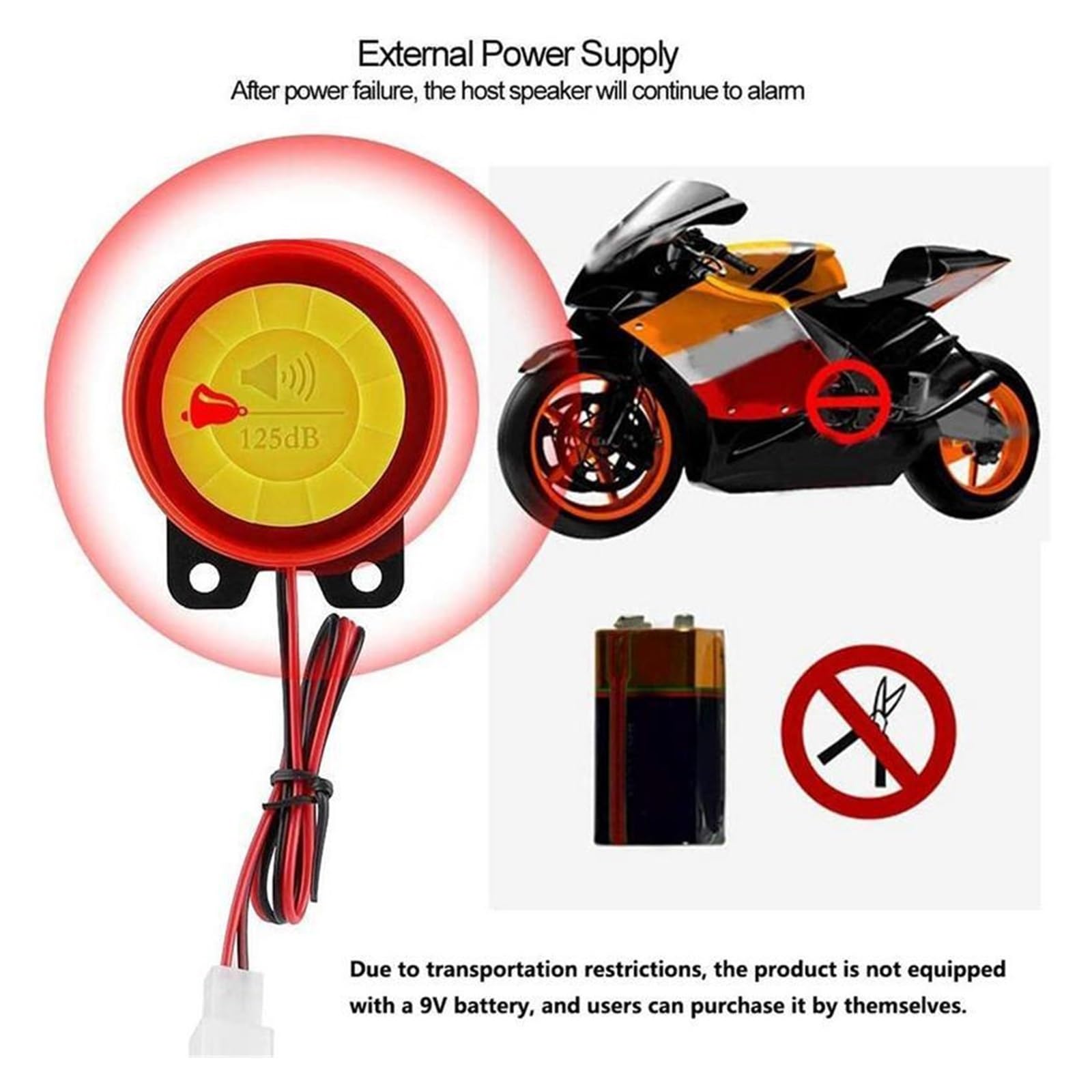 Sistema De Alarma For Motocicleta, Cerraduras Antirrobo For, Bloqueo Disco Rueda Seguridad, Impermeable con Sonido, For Bicicleta Fácil instalación y Amplia compatibilidad