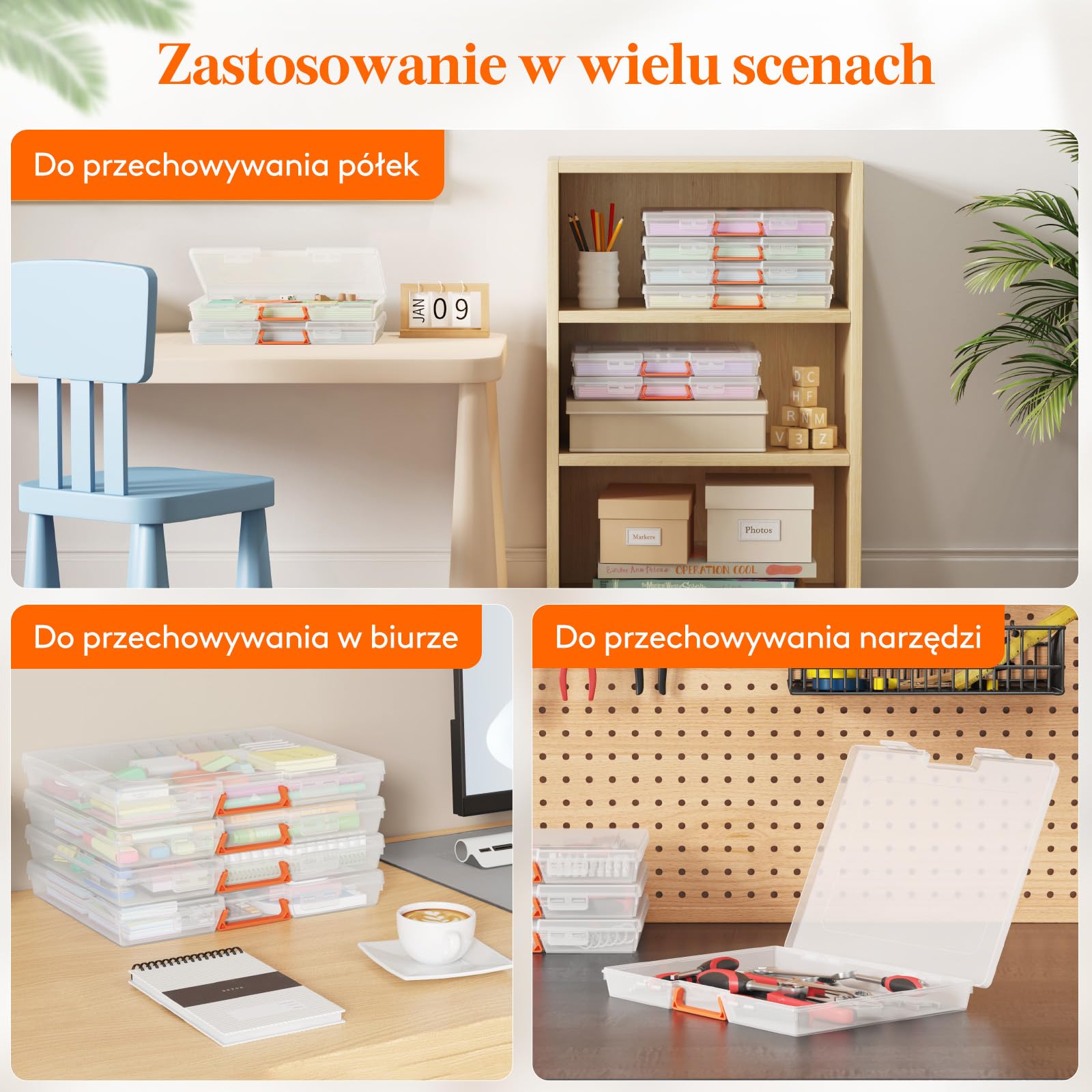 Lifewit 12 Pack Plastikowe Organizatory Gier Planszowych i Przechowywanie z Dodatkowym Woreczkiem Zamek, Przenośne Pudełko do Przechowywania Projektów do Papieru A4, Pliku, Dokumentów
