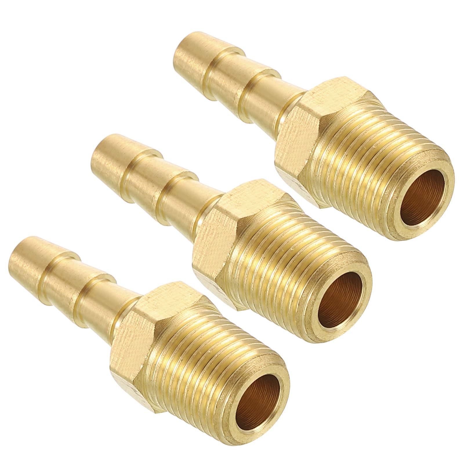 Kozelo 3pcs Brass Hose Barb Fittings 5mm Hose Barb to 3.2mm NPT Male — image 1
