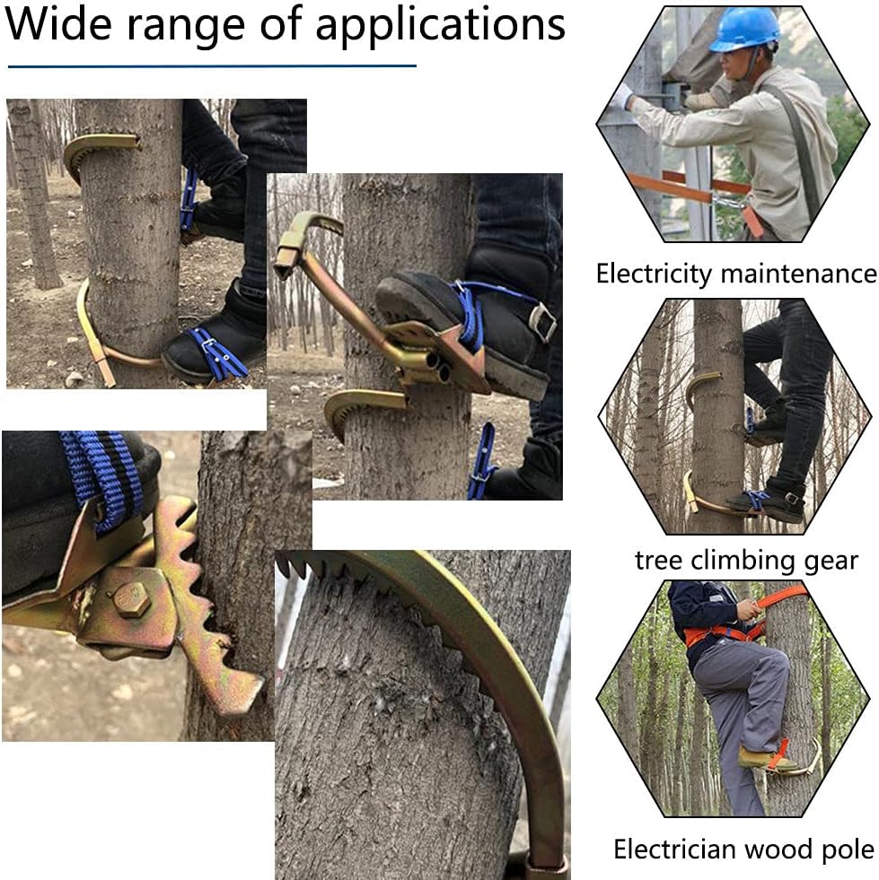 Tree Climbing Gear,Climbing Trees Artifact Electrician Wooden Pole Foot Buckle,for Hunting Observation,Picking Fruit,Coconut,Simple to Use,model450