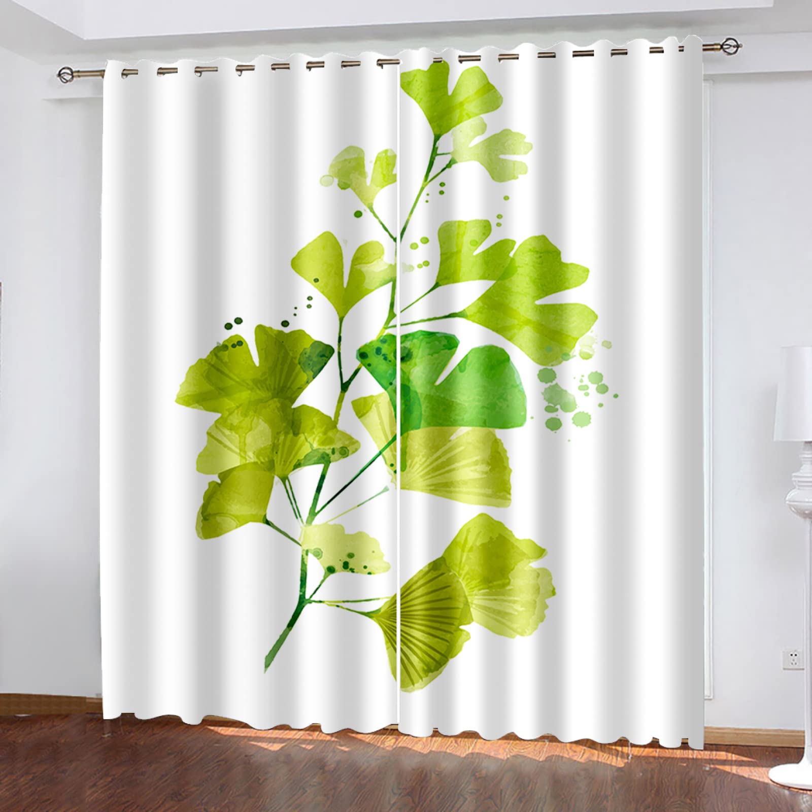 Kwiatowe Zasłony Zaciemniające Kwiat Liście Zaciemnienie Termiczna Zasłona Okienna 2 Panel do Salonów Sypialnie Biur,55"W X 45"L