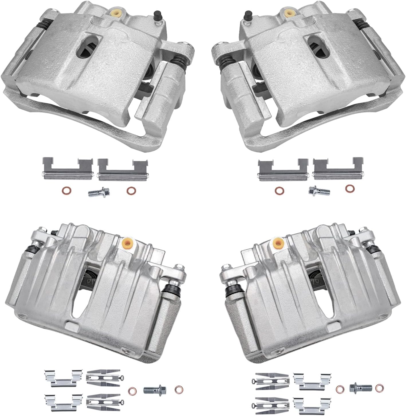 Detroit Axle - 4pc Brake Calipers for Chevrolet GMC Sierra Silverado Suburban Avalanche Yukon XL 1500 Tahoe Cadillac Escalade ESV EXT, 4 Front and Rear Disc Brake Calipers Replacement