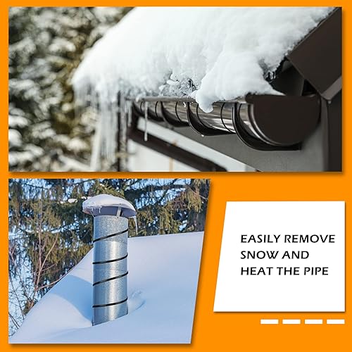 Miniatura 13 de Cable de calefacción autorregulable para tubería de agua, con enchufe indicador de alimentación, termostato integrado, cable calefactor resistente