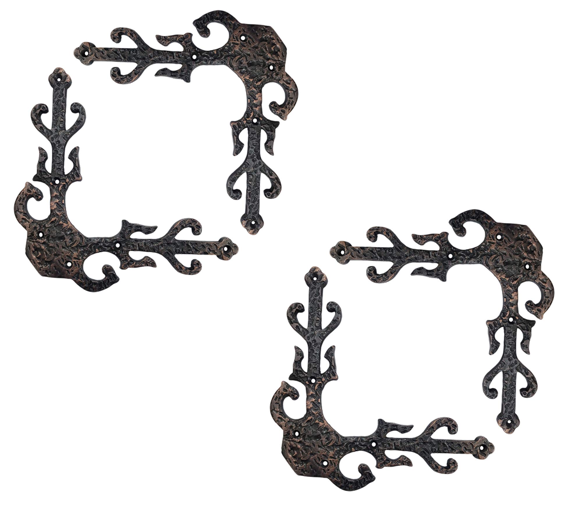Adonai Hardware Gozan Decorative Antique Iron Dummy Corner Door Strap/L-Bracket (Supplied as 2 Pieces per Pack) - Black Powder Coated — Amazon image 15
