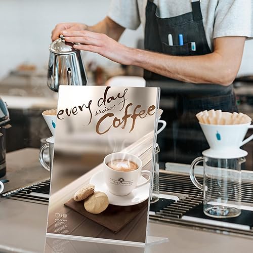 Miniatura 2 de Soporte de letrero acrílico de 8.5 x 11 pulgadas, soporte de escritorio inclinado para letrero acrílico y soporte de plástico en forma de L para