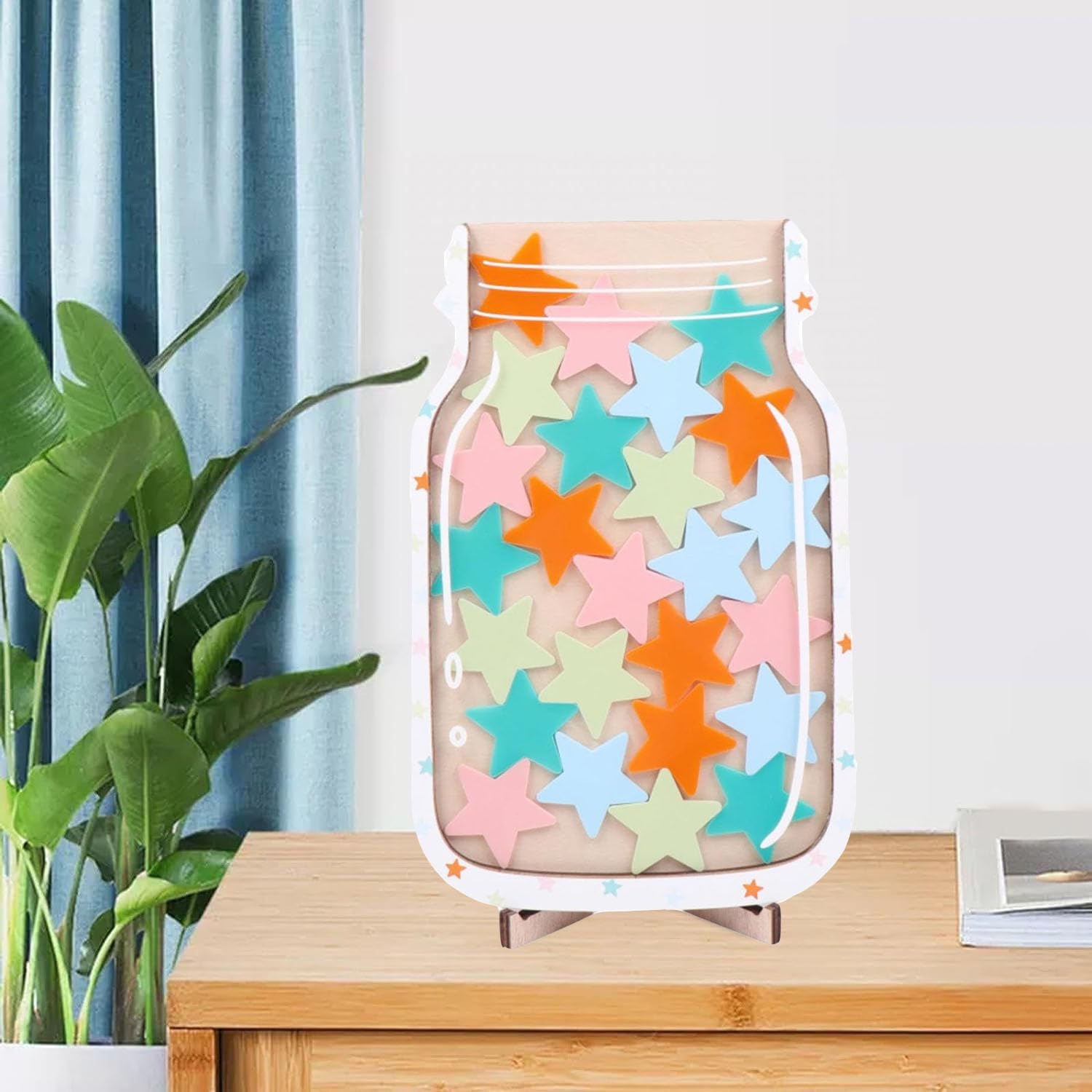 Belohnungsglas Für Kinder, Magnetisch – Motivationssystem Für Zuhause & Schule (Blumen-Design)