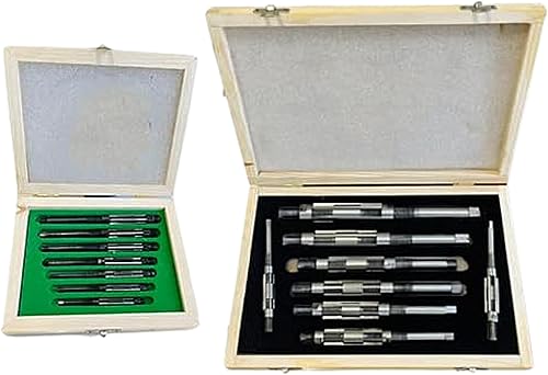 Juego de 15 escariadores de mano ajustables HV a H11 tamaños de 14 pulgadas a 1 116 pulgadas, 6 cuchillas de la mejor calidad Juego de 15 escariadores de mano ajustables HV a H11 tamaños de 14 pulgadas a 1 116 pulgadas, 6 cuchillas de la mejor calidad