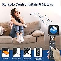 Vista 3 de Reproductor de CD portátil Bluetooth 5.1 reproductor de CD de escritorio con altavoces de sonido de alta fidelidad, control remoto, cubierta